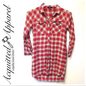Madewell | Plaid Flannel Shirt Dress Button Up